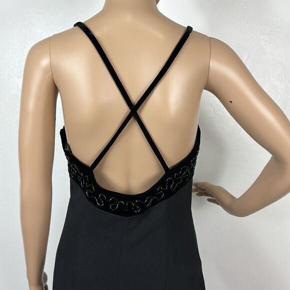 Cache Black Beaded Sleeveless Evening Maxi Dress Size 8 - Picture 5 of 10